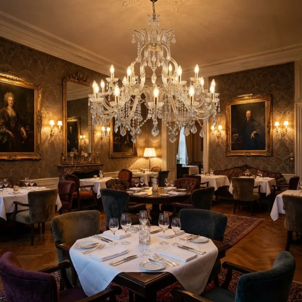 Ekskluzywna restauracja z żyrandolem.jpg