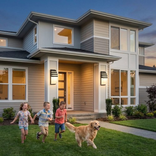 Dwie lamy na domu z dziećmi i psem.jpg